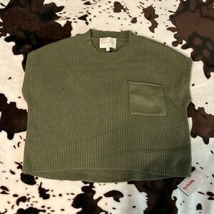 Knit short sleeve sweater shirt
